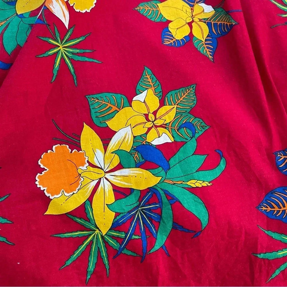 Vintage Y2K Act 1 sz 14 Tropical Floral Sleeveless Midi Fit and Flare Dress - Picture 12 of 13